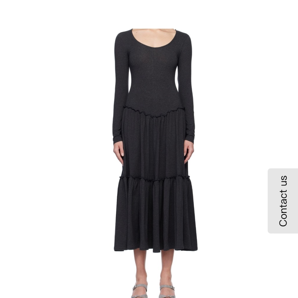 Paloma Wool Dark Gray Tiered Hernan Dress